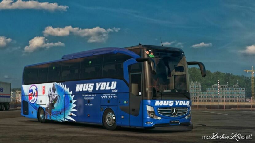 ETS2 Mercedes-Benz Skin Mod: NEW Travego 16 SHD - MUş Yolu (Featured)