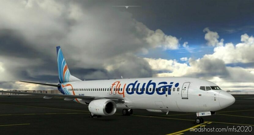 MSFS 2020 737-800 Mod: FLY Dubai 737-800 Scimitar Livery (Featured)