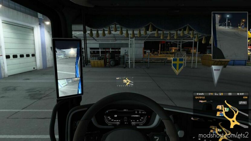 ETS2 Interior Mod: Seogi HUD(heads up display) GPS All Truck v23.01.17 (Featured)