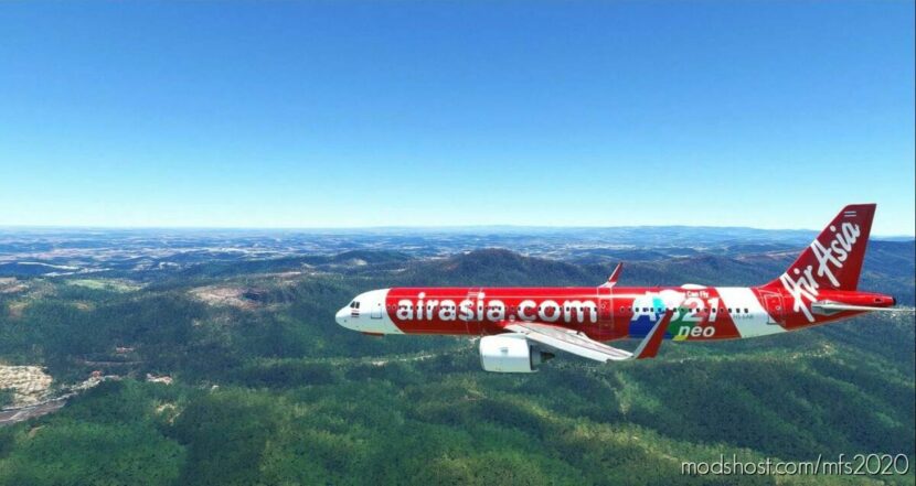 MSFS 2020 Malaysia Livery Mod: AIR Asia 321 8K A321Neo (Featured)