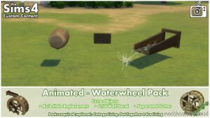 Sims 4 Object Mod: Animated Waterwheel Pack (Image #3)