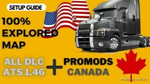 ATS ProMods Save Mod: 100% Opened Map In 1.46 – ALL DLC And Promods Canada (Featured)