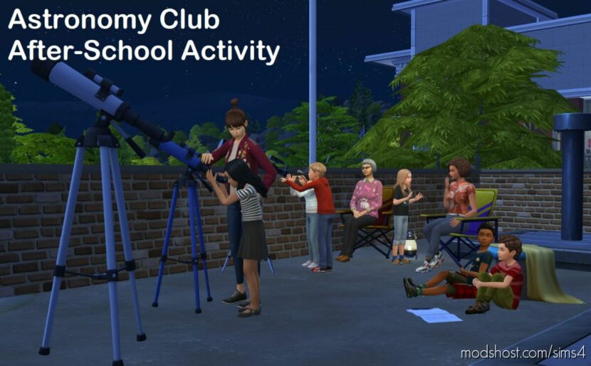 Sims 4 Career Mod: Astronomy Club After-School Activity (Featured)