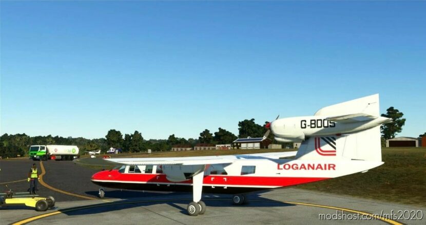 MSFS 2020 Livery Mod: Britten-Norman BN-2A Mk.iii-2 Trislander Loganair G-Bdos (Featured)