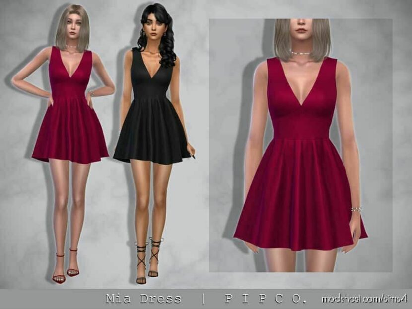 Sims 4 Female Clothes Mod: MIA Dress. (Featured)