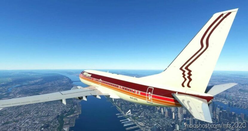 MSFS 2020 Fictional Livery Mod: Pmdg 737-700 /W Cabin People Express (N411PE) (Featured)