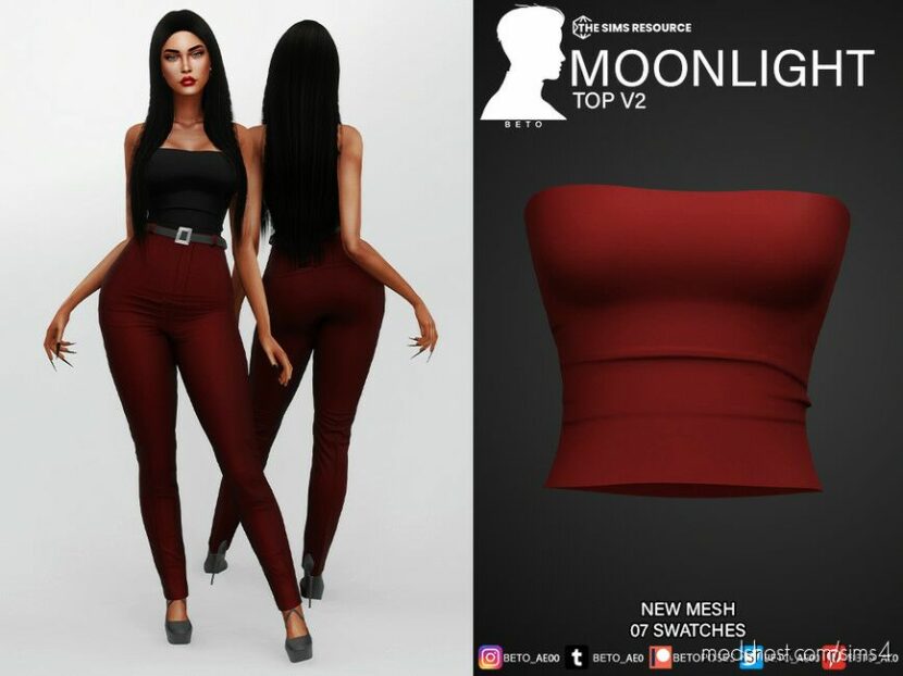 Sims 4 Female Clothes Mod: Moonlight (TOP V2) (Featured)