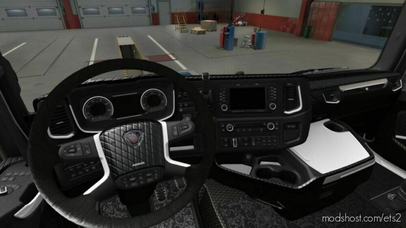 ETS2 Scania Mod: Black & White Interior For Scania S & R 2016 (Featured)