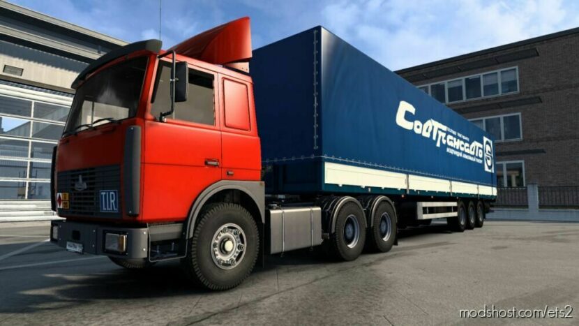 ETS2 MAZ Trailer Mod: 9758 Tent 1.46 (Featured)