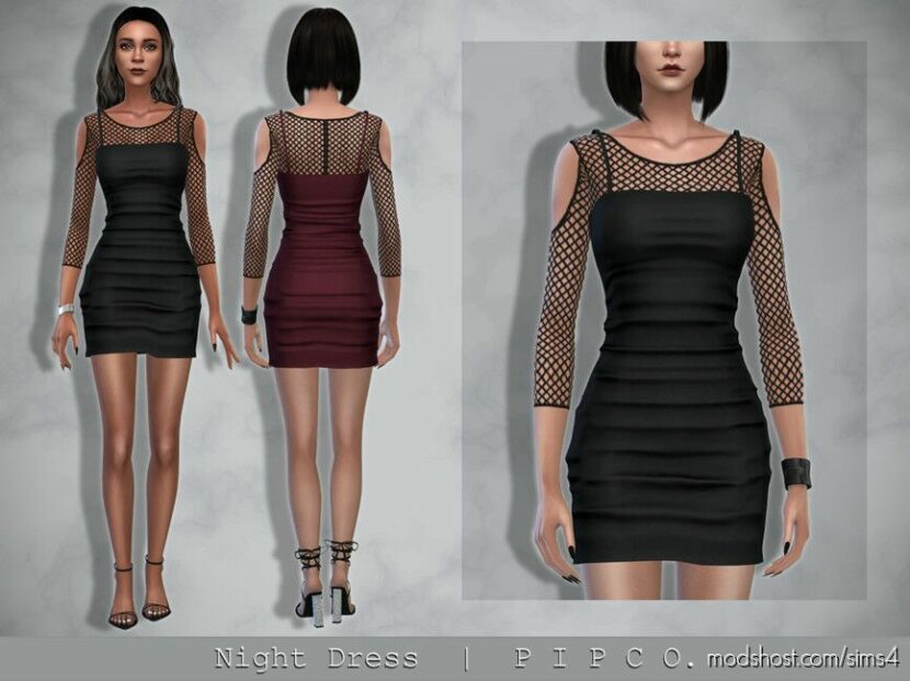 Sims 4 Female Clothes Mod: Trendy Layered Night Dress (Featured)