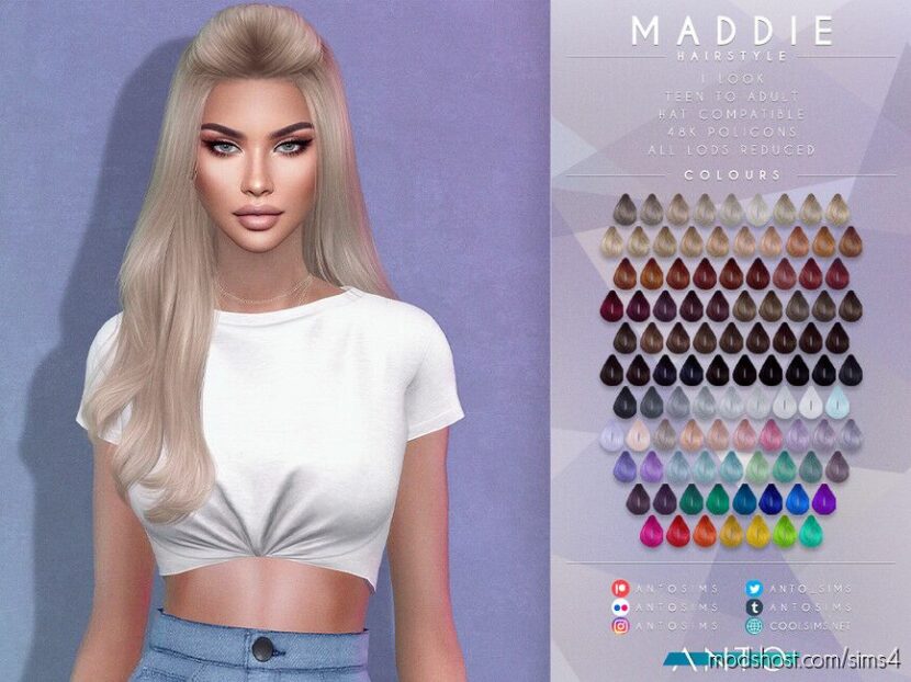 Sims 4 Female Mod: Maddie Hairstyle (Featured)