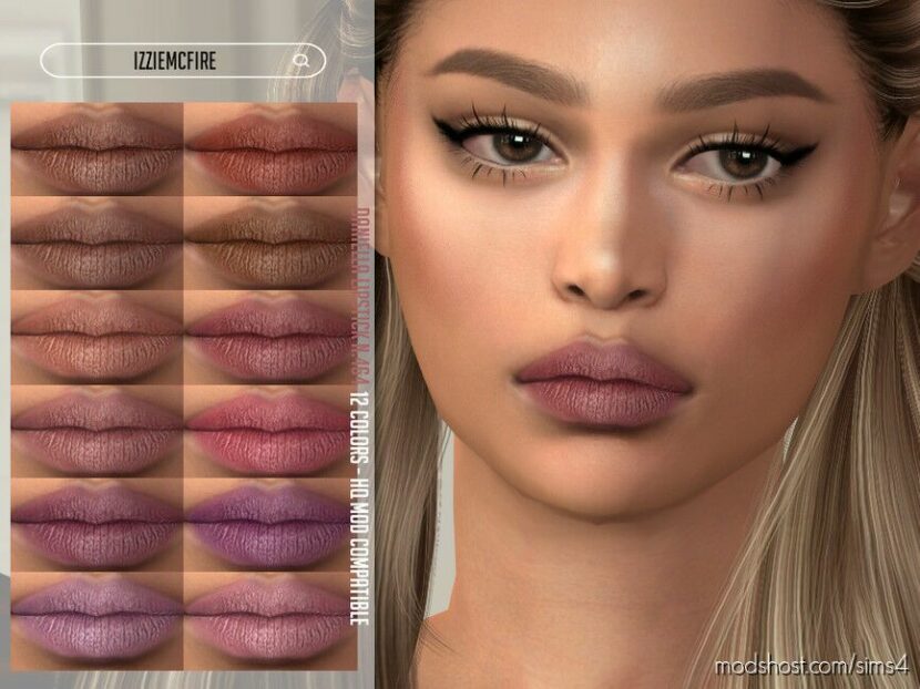 Sims 4 Lipstick Makeup Mod: IMF Daniella Lipstick #464 (Featured)