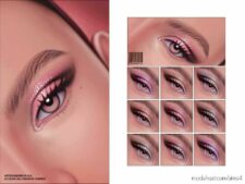 Sims 4 Female Makeup Mod: Eyeshadow | N170 V1 | Glitter Version (Featured)