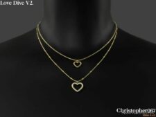 Sims 4 Accessory Mod: Love Dive Necklace V2 (Image #3)