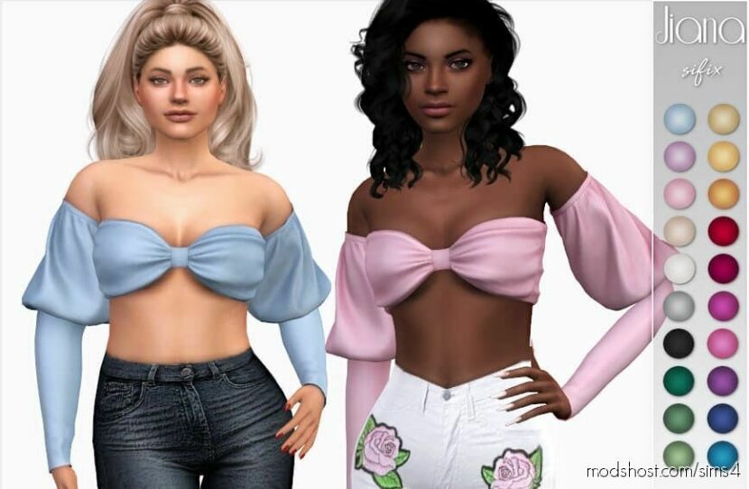 Sims 4 Adult Clothes Mod: Jiana TOP (Featured)