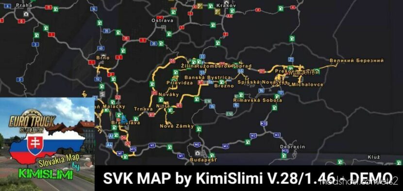 ETS2 Mod: SVK Map By Kimislimi V.28 – Demo 1.46 (Featured)