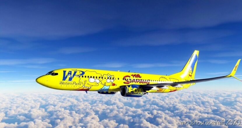 MSFS 2020 737-800 Mod: Western Pacific “THE Simpsons” 737-800 Scimitar Livery (Featured)