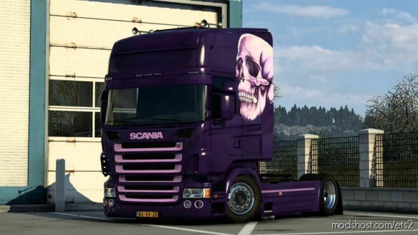 ETS2 RJL Skin Mod: Purple Skull Scania 5S (Featured)