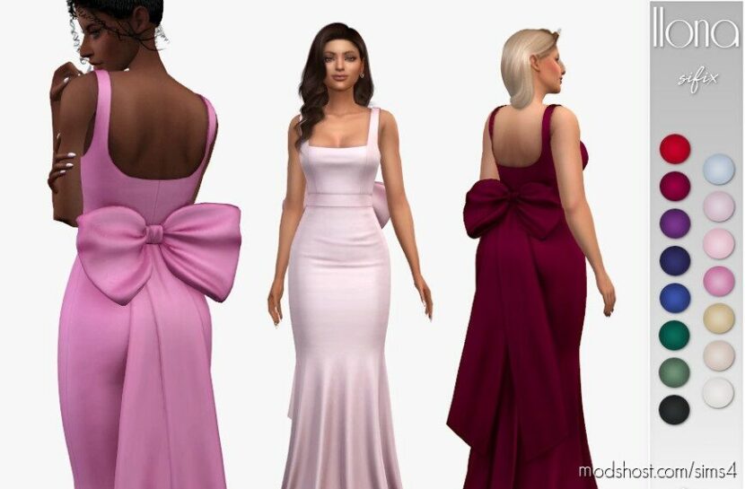 Sims 4 Party Clothes Mod: Ilona Gown Dress (Featured)