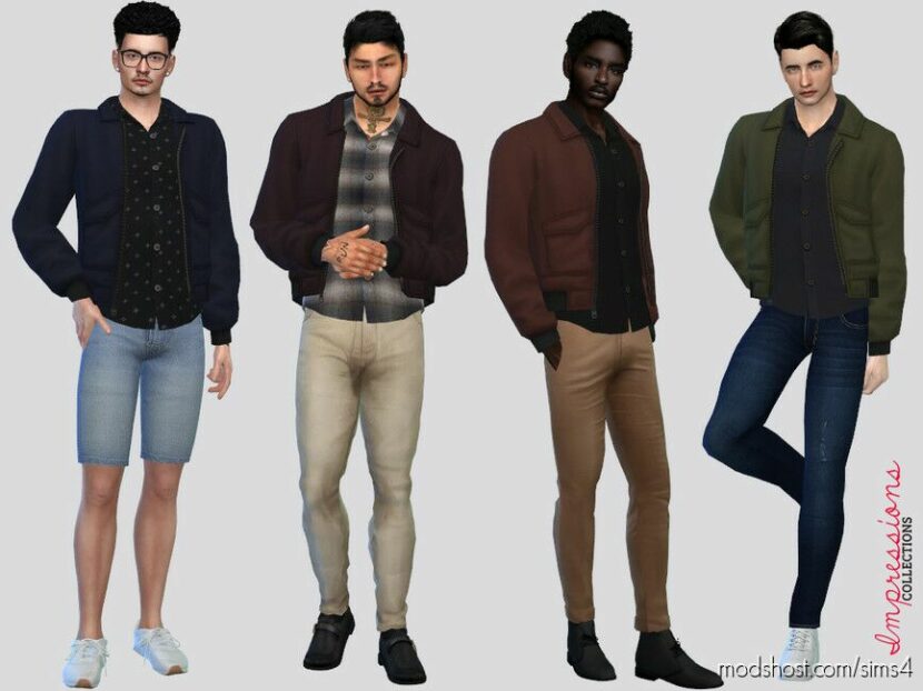 Sims 4 Male Clothes Mod: Hanson ButtonUp Jacket (Featured)