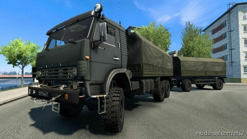 ETS2 Standalone Truck Mod: Kamaz 43101 Army 1.46 (Featured)