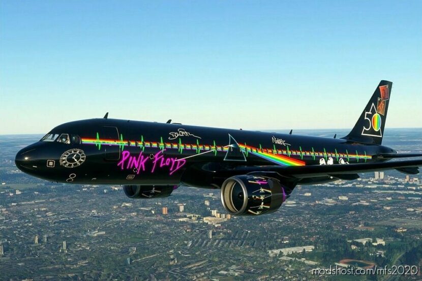 MSFS 2020 A320 Livery Mod: Pink Floyd Dark Side Of The Moon 50TH Anniversary (Featured)