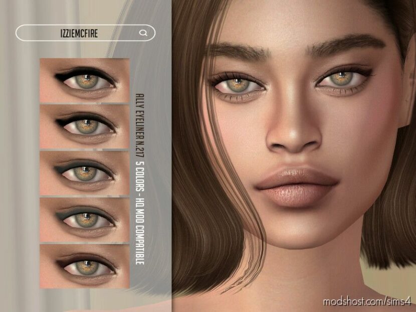 Sims 4 Eyeliner Makeup Mod: IMF Ally Eyeliner N.217 (Featured)