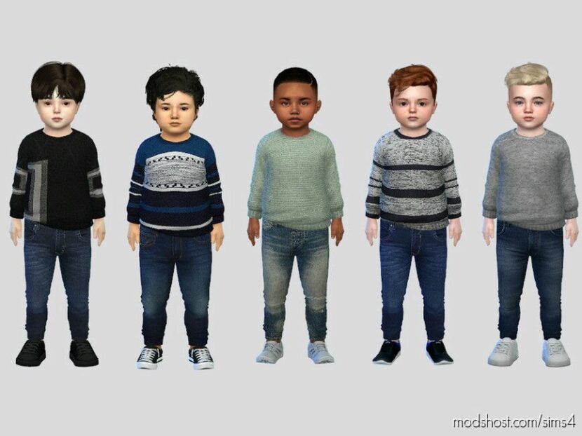 Sims 4 Kid Clothes Mod: Tyler Sweaters Toddler (Featured)