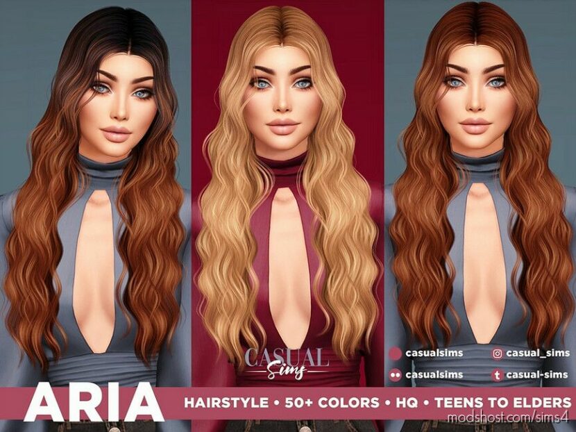 Sims 4 Elder Mod: Aria Hairstyle Adults (Featured)