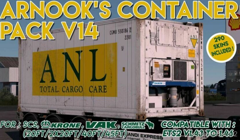 ETS2 Skin Mod: Arnook’s Container Pack V14 (Featured)