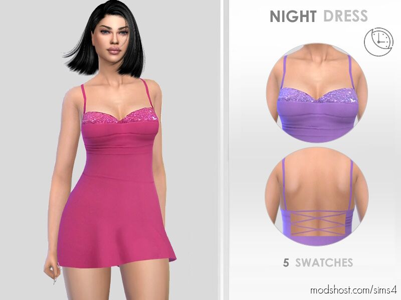 Sims 4 Sleepwear Clothes Mod: : Night Dress (Featured)