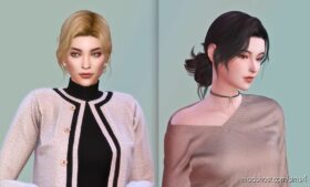 Sims 4 Elder Mod: Low Bun Updo Hairstyle - G118 (Featured)