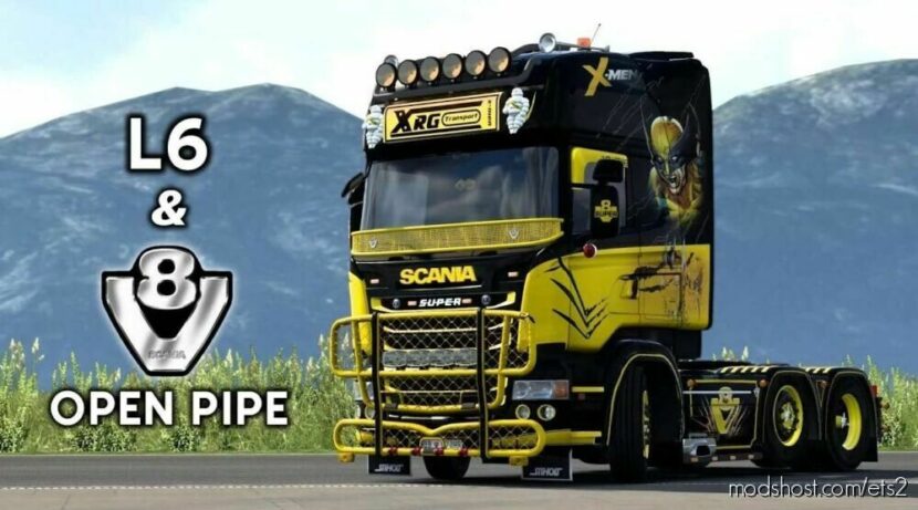 ETS2 Scania Sound Mod: L6 & V8 Open Pipe With FKM System 1.46 (Featured)