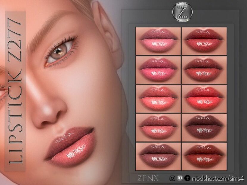 Sims 4 Adult Makeup Mod: Lipstick Z277 (Featured)