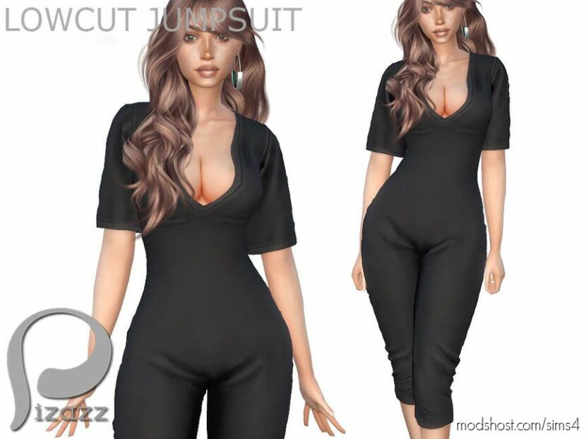 Sims 4 Female Clothes Mod: Low-Cut Jumpsuit (Featured)