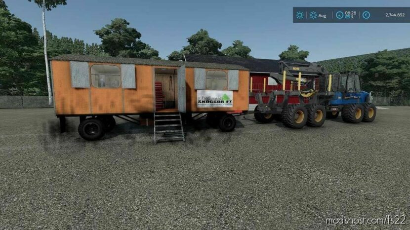 FS22 Trailer Mod: Forest Machine Maintenance Wagon (Featured)