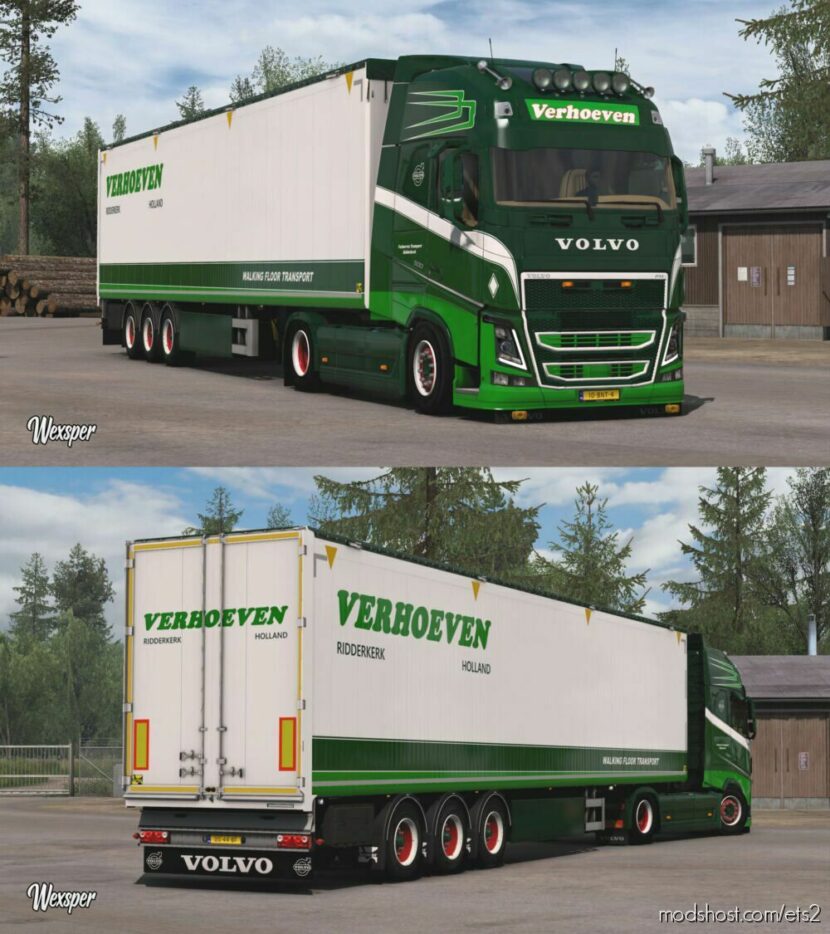 ETS2 Volvo Mod: FH 2012 Verhoeven Transport Skin Pack By Wexsper (Featured)