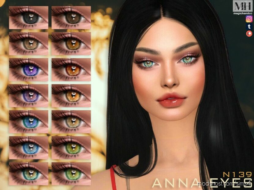 Sims 4 Female Mod: Anna Eyes N139 (Featured)