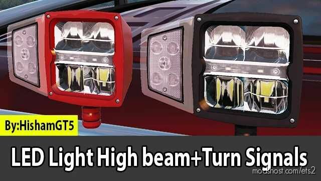 ETS2 Headlights Part Mod: LED Light High Beam + Turn Signals (Featured)