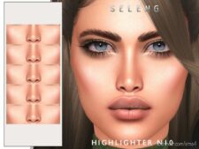 Sims 4 Female Makeup Mod: Highlighter N10 (Featured)