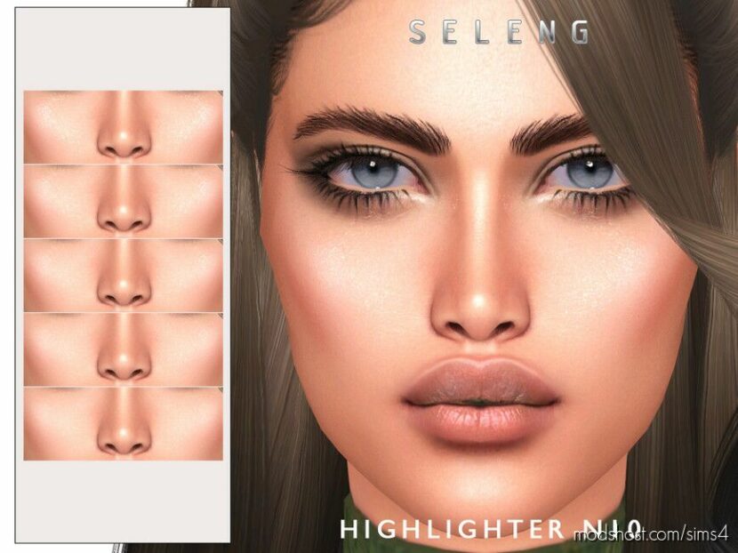 Sims 4 Female Makeup Mod: Highlighter N10 (Featured)