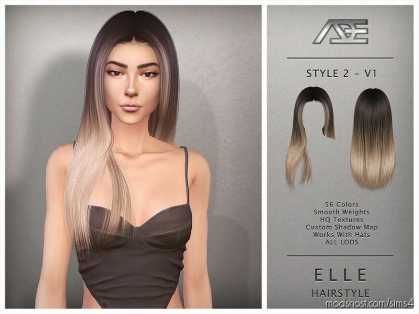 Sims 4 Female Mod: Elle Style 2 Hairstyle (Featured)