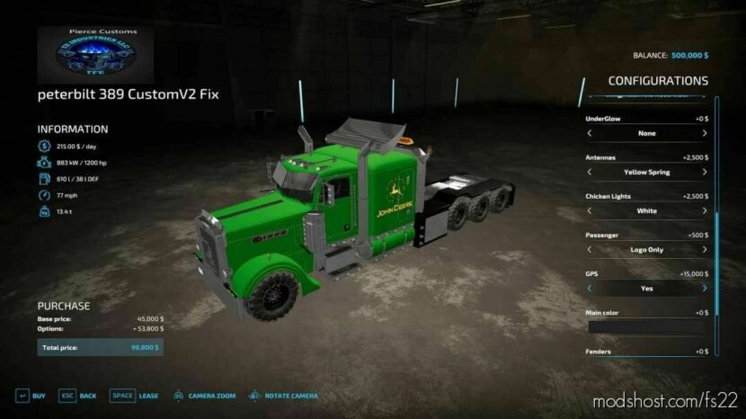 FS22 Peterbilt Truck Mod: 389 Super V2.0 (Featured)