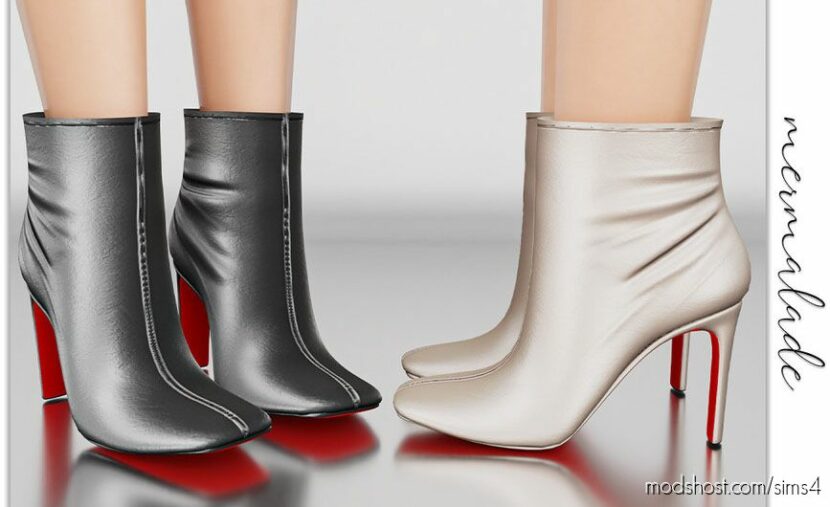 Sims 4 Teen Shoes Mod: Mid Heel Ankle Boots S130 (Featured)