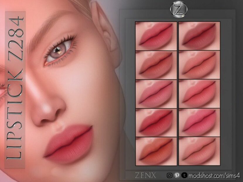 Sims 4 Elder Makeup Mod: Lipstick Z284 (Featured)