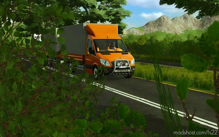 FS22 Pickup Vehicle Mod: EDM Mercedes Sprinter Pickup (Featured)