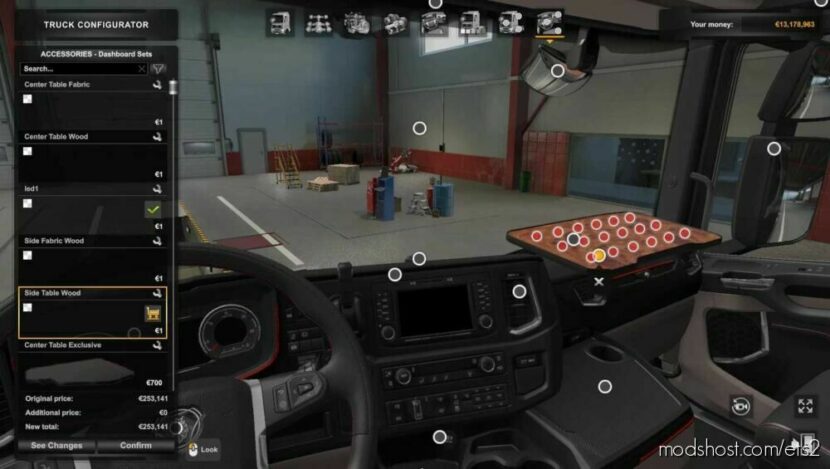 ETS2 Scania Part Mod: NG Interior LED Light Table Dashboard Slots (Featured)