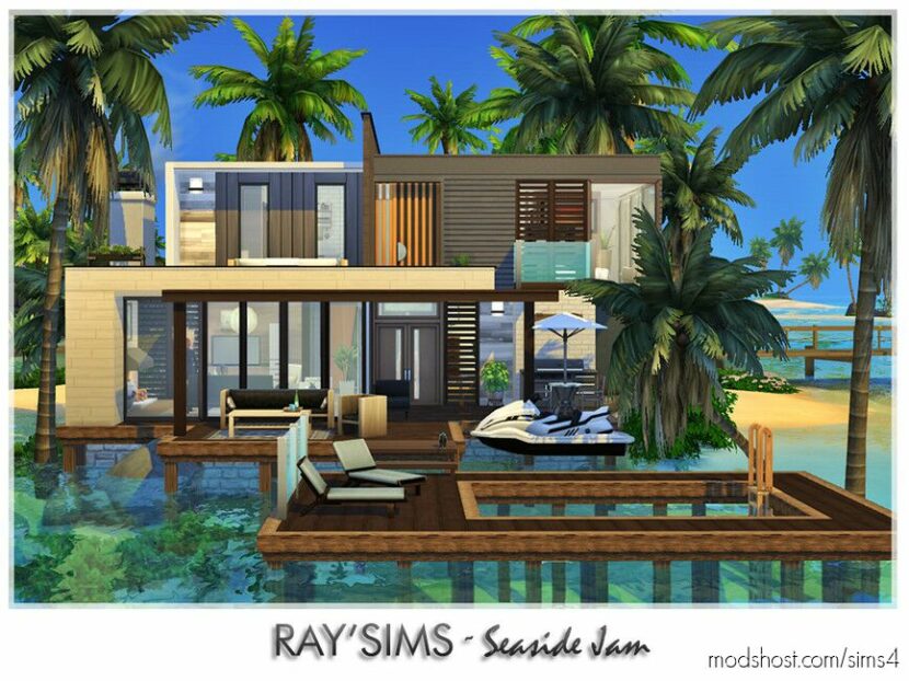 Sims 4 House Mod: Seaside Jam No CC (Featured)