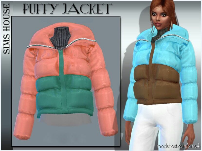 Sims 4 Female Clothes Mod: Puffy JACKET F (Featured)