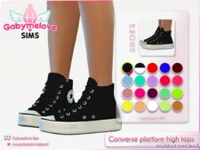 Sims 4 Shoes Mod: Chuck Taylor All Star Converse platform high top Sneakers (Featured)